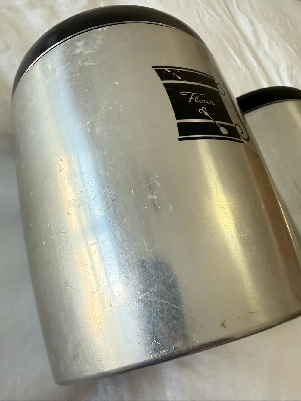 West Bend | Vintage 4 Piece Brushed Silver Aluminum Nesting Canister Set W/Lids